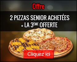 2 PIZZAS SENIOR ACHETEES = LA 3EME OFFERTE